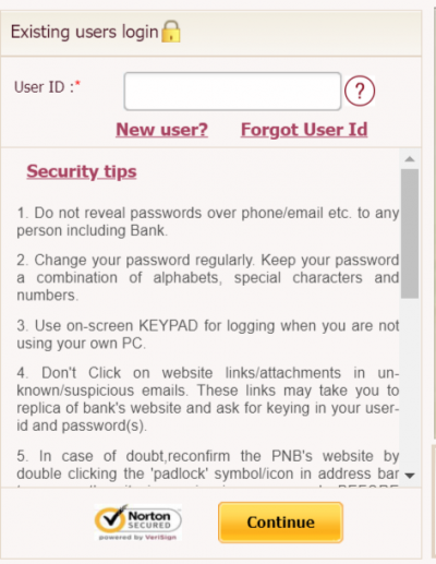 pnb netbanking password reset
