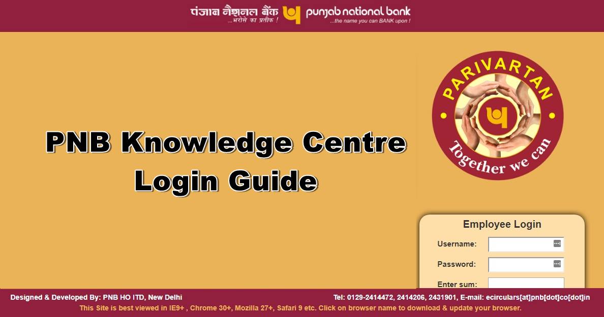 PNB Knowledge Centre Login